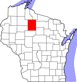 Karte von Price County innerhalb von Wisconsin