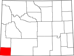 Karte von Uinta County innerhalb von Wyoming