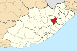 Map of the Eastern Cape with Engcobo highlighted (2011).svg