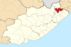 Map of the Eastern Cape with Umzimvubu highlighted (2006).svg