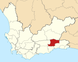 Map of the Western Cape with Oudtshoorn highlighted (2011).svg