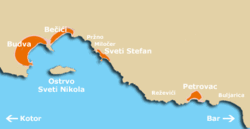 Lage der Insel Sveti Nikola