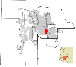 Maricopa County Incorporated and Planning areas Tempe highlighted.svg