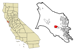 Lage von Lagunitas-Forest Knolls im County und in Kalifornien