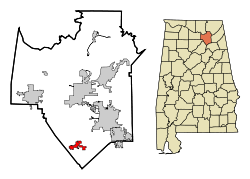 Marshall County Alabama Incorporated and Unincorporated areas Douglas Highlighted.svg