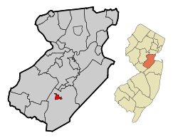 Middlesex County New Jersey Incorporated and Unincorporated areas Jamesburg Highlighted.svg