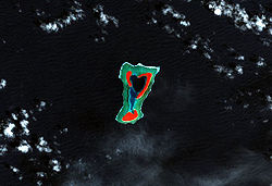 Landsat-Falschfarbenbild von Mokil