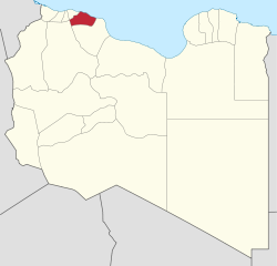 Die Lage von Al-Murgub in Libyen