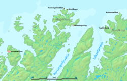 Karte mit Nordkap, Knivskjellodden und Kinnarodden