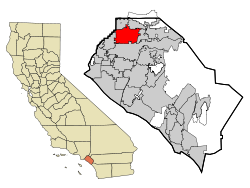 Karte vom Bundesstaat, Stadt hervorgehoben