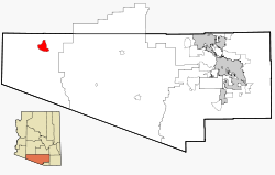 Pima County Incorporated and Unincorporated areas Ajo highlighted.svg