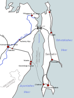 Strecke der Bahnstrecke Selichino–Sachalin