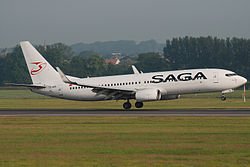Eine ehemalige Boeing 737-800 der Saga Airlines
