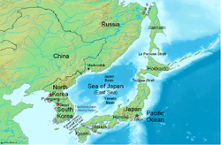 Lage der Meerenge zwischen Sachalin und Hokkaidō