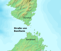 Karte der Straße von Bonifacio