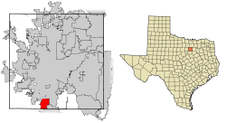 Tarrant County Texas Incorporated Areas Crowley highlighted.svg