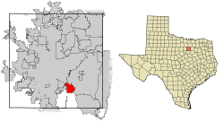 Tarrant County Texas Incorporated Areas Kennedale highlighted.svg