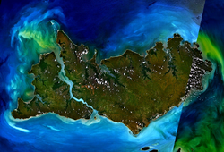 Tiwi-Inseln (Bathurst ist die kleinere Insel links)