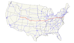 Karte des U.S. Highways 40