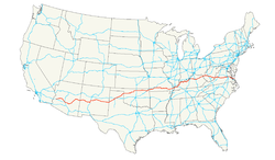 Karte des U.S. Highways 60