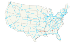 Karte des U.S. Highways 80