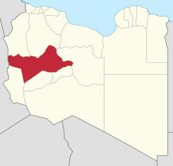 Die Lage von Wadi asch-Schati' in Libyen