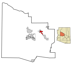 Yavapai County incorporated areas Cottonwood highlighted.svg