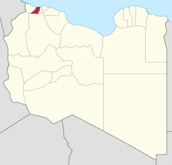 Die Lage von az-Zawiya in Libyen