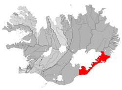 Lage von Gemeinde Hornafjörður