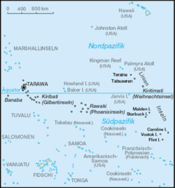 Lage der Line Islands (rechts) im Pazifik