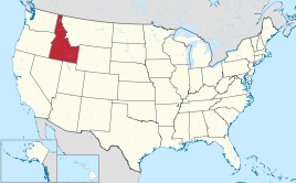 Karte der USA, Idaho hervorgehoben