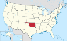 Karte der USA, Oklahoma hervorgehoben