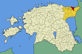 Karte von Estland, Position von Toila hervorgehoben