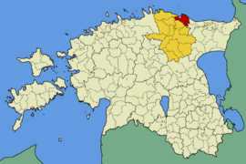 Karte von Estland, Position von Viru-Nigula hervorgehoben