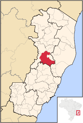 Lage der Colatina im Bundesstaat Espírito Santo