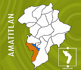 Lage von Amatitlán im Departamento Guatemala