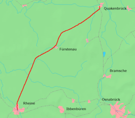 Strecke der Bahnstrecke Duisburg–Quakenbrück