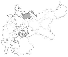 Lage des Großherzogtums Mecklenburg-Schwerin im Deutschen Kaiserreich