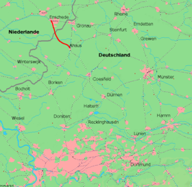 Strecke der Ahaus-Enscheder Eisenbahn