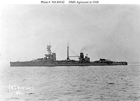 Die HMS Agincourt im Jahr 1918