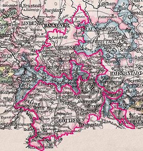 Lage der Landdrostei Hildesheim