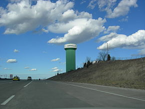 Der Arnolder Wasserturm, an der I-55