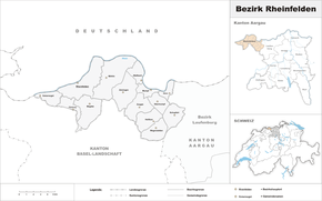 Karte von Bezirk Rheinfelden