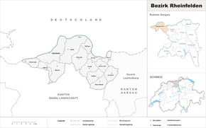 Karte von Bezirk Rheinfelden