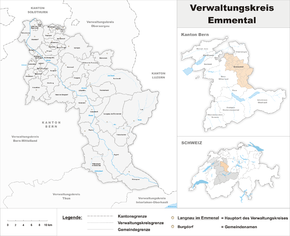 Karte von Verwaltungskreis Emmental