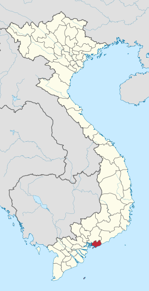 Karte von Vietnam mit der Provinz Bà Rịa-Vũng Tàu hervorgehoben