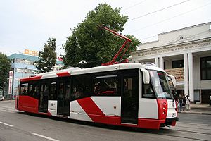 Das 71-153-Strassenbahnfahrzeug Nr.2501 in Nischni Nowgorod