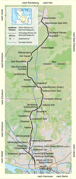 Strecke der Bahnstrecke Hamburg-Altona–Kaltenkirchen–Neumünster