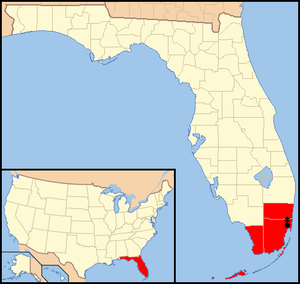 Karte Erzbistum Miami