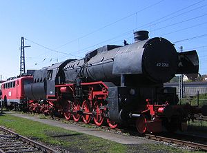 Lok der Baureihe 42 im Bayerischen Eisenbahnmuseum Nördlingen fotografiert